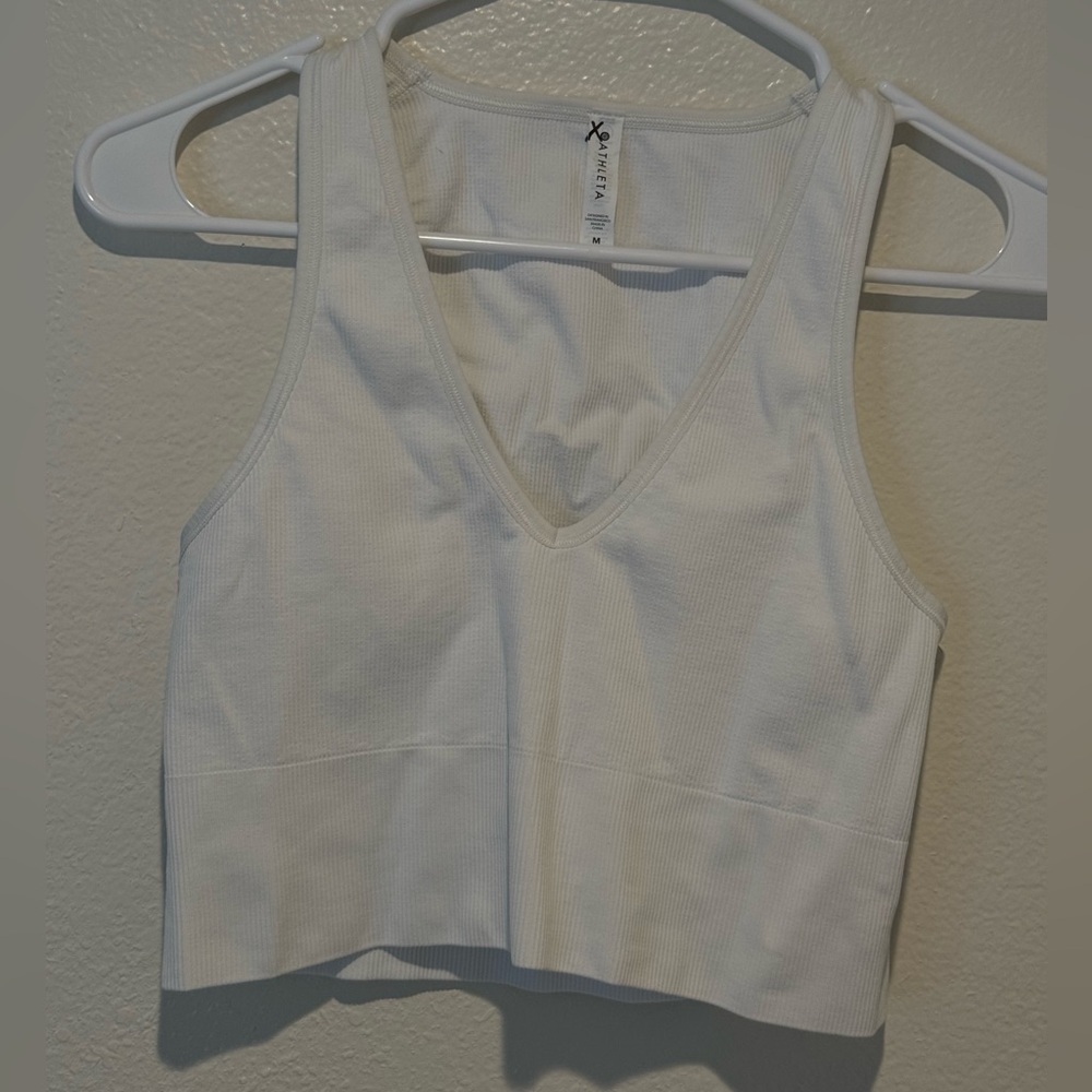 Athleta White Crop Tank Top